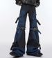 Men's Clothing Retro Multi Pocket Overalls Men's Vibe Design Loose Straight Jeans Wide Leg Mopping Trousers Trendy_mkmklike.com
