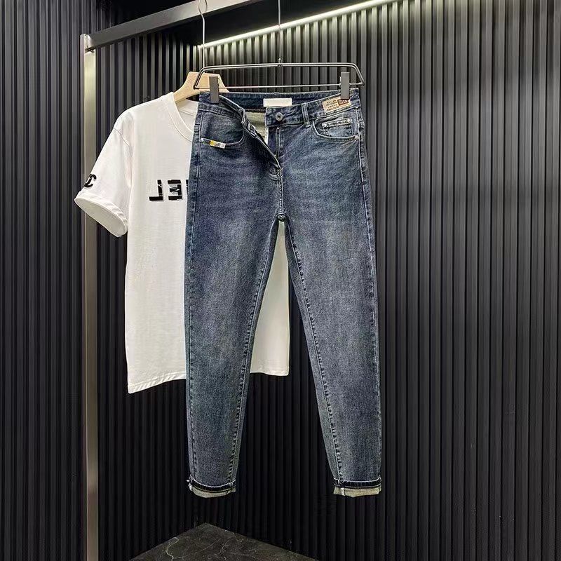 Men's Slim Fit Simple Small Leg Pants Trendy Fashion Cat Whiskers Slimming Long Pants_mkmklike.com