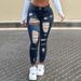 Women's Sexy Skinny Jeans High Elasticity Low Rise Ripped Style S Shaped Denim_mkmklike.com