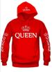 Couple wear QUEEN KING printed hooded long-sleeved couple wear sweatshirt for men and women_mkmklike.com