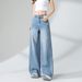 Light Blue Tencel Wide-leg Jeans For Women, Summer Thin Style, 2026 New Model, High-waisted, Slimming, Drapey, Loose_mkmklike.com