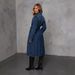 Women's Elegant Denim Trench Coat European American Style Spring Autumn Fashionable Casual Mid-Length Coat_mkmklike.com