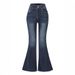 Women's Retro Style mid Rise Stretch Flared Jeans Embroidered Slimming Tight Fit Casual Denim Pants for Spring/Autumn & Summer_mkmklike.com