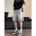 Men's Loose Fitting Plus Size Light Washed Denim Shorts Summer Thin Ripped Distressed Mid-Length Casual Beachwear_mkmklike.com