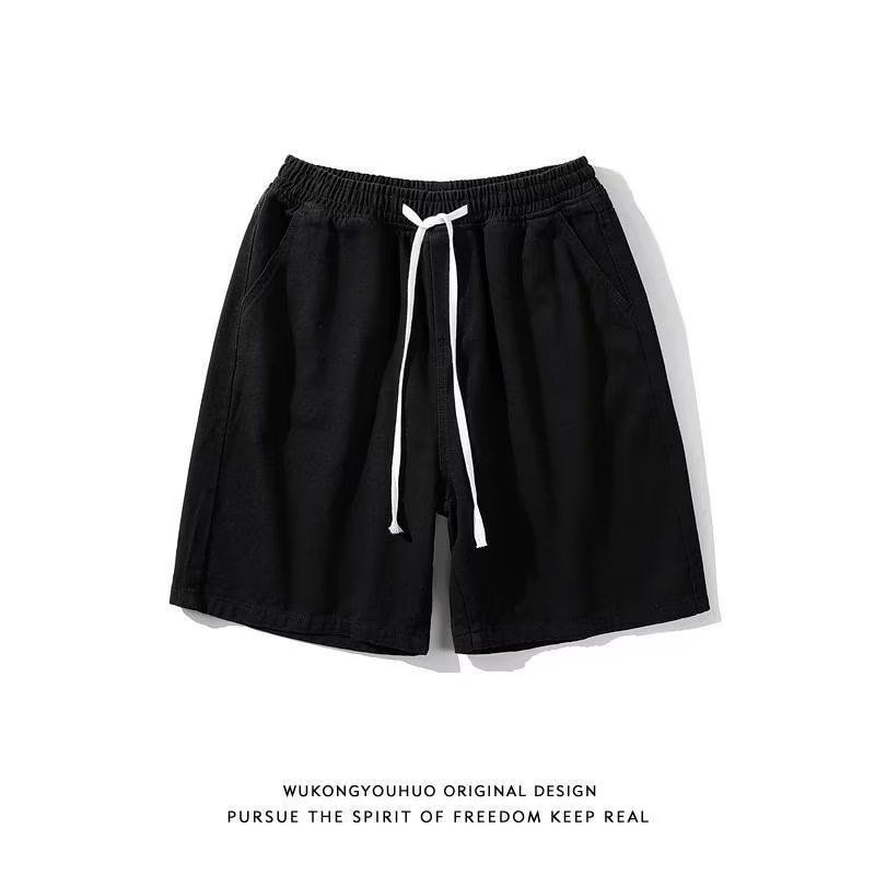 Men's Summer Elastic Waist Jeans Shorts Trendy Loose Casual Handsome Five Points_mkmklike.com