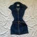 Spring And Summer New Spice Girl Retro Sleeveless Denim Dress Women's Niche Design Feeling Waist And Thin Slim Denim Skirt_mkmklike.com