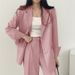 Women's casual design top and trousers suit Small suit retro jacket slim fashion spring and autumn _mkmklike.com