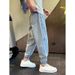 Washed Retro Jeans Men's Trendy Brand Loose Tied Nine-point Pants Fashionable And Versatile Old Harlan Pants Men's Trendy_mkmklike.com