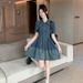 Hong Kong Style Denim Dress, Women's Summer New Style, High-End And Western-Style Temperament, Polo Collar Sleeved Short_mkmklike.com