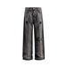 Men's Clothing Retro Washed Hole Workwear Jeans Trendy Brand Loose Straight Men And Women Wide Leg Mopping Casual Trousers_mkmklike.com