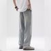 Men's Vintage Washed Light Blue Jeans – Classic Straight Leg Denim Pants For Cleanfit & Streetwear_mkmklike.com