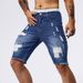 European Size Men's Clothing Retro Washed Yellow Denim High-Rise Waistband Shorts Summer Hot Selling_mkmklike.com