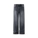 Distressed Washed Straight-Leg Jeans For Men - Vintage Denim Pants With Cleanfit Style, Oversized & Long-Length For Casual & Streetwear_mkmklike.com
