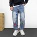 Men's Distressed Denim Jeans – Relaxed Fit Vintage Washed Blue Jeans With Stretch Comfort_mkmklike.com