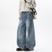 American-style Deconstructed Vintage Washed Bamboo-pattern Jeans For Men, Spring Trendy Brand, Loose Fit, Versatile_mkmklike.com