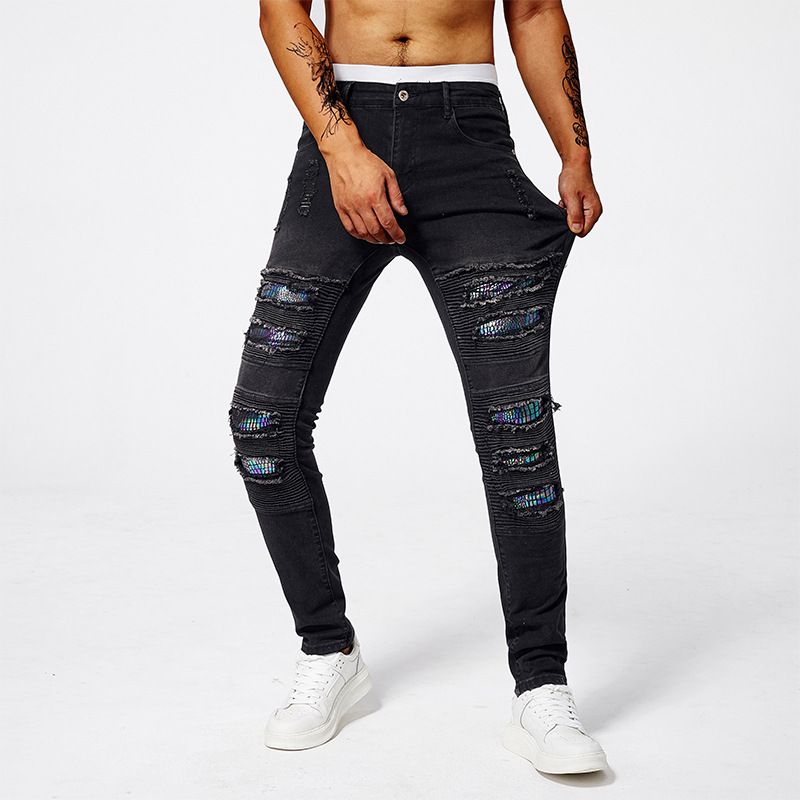 Men's Clothing Summer Thin Ripped Jeans Men's Slim Fit Skinny Jeans 2025 Trendy Brand Washed Beggar Casual Long Pants Men_mkmklike.com