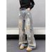 Men’s Vintage Tie-Dye Distressed Jeans – Loose Fit Straight Leg Ripped Denim Pants For Streetwear Style_mkmklike.com