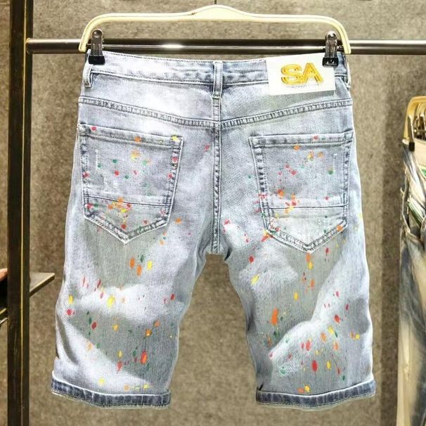 Men's Clothing Straight Ripped Denim Shorts Summer Loose Pants Casual Shorts Price Control_mkmklike.com