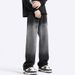 American-style Gradient Jeans For Men, Spring High Street Fashion, Loose Fit, Distressed Straight-leg Pants, Casual_mkmklike.com
