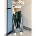 Unisex High-Street Cargo Pants – Oversized Straight-Leg Jeans With Adjustable Drawstring (M-2XL, Black/Green)_mkmklike.com