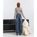 Classic Versatile Wide-leg Jeans Women, 2026 Spring New Model, Simple High-waisted Slim Straight Pants For Students And_mkmklike.com