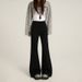 Black Fleece-lined Flared Jeans For Women, 2025 Autumn And Winter New Style, High-waisted, Loose, Stretchy, Plus-size,_mkmklike.com