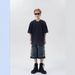 Men's Clothing Retro Raw Edge Wide Leg Drawstring Washed Denim Shorts For Boys Summer Trendy All Match Straight Five Point Pants_mkmklike.com