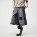 Men's Trendy Distressed Jeans Summer Washed Capri Pants Relaxed Stylish Artistic Fashionable Casual Denim Shorts_mkmklike.com
