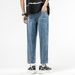 Tencel Lyocell Jeans Men's Nine-Point Pants Washed Elastic Waist Microcone Version Elastic Eight Cylinder Xiansen K11 Denim Mi Kezhi Clothes_mkmklike.com