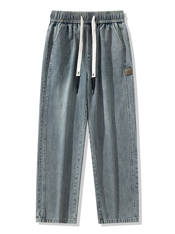 Men's Winter Warm Fleece-Lined Thick Insulated Denim Pants Wide-Leg Straight Thermal Baggy Jeans Asian Size L-5XL_mkmklike.com