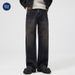 Nordmann Muqiu Men's Clothing | American Retro Washed Jeans For Men With High-End Feel And Lightning Pattern Commuter Wide-Leg_mkmklike.com