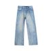 Men's Lightening Pattern Straight Leg Jeans Midweight Cotton Long Pants Trendy Slimming Slightly Flared for Spring Autumn_mkmklike.com