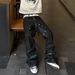 Men's High Street Trendy Hip Hop Cool Washed Ripped Jeans Retro Street Wide Leg Trousers_mkmklike.com