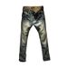 Men's Slim Straight Distressed Jeans Vintage Patchwork Ripped Denim Pants for Casual Streetwear_mkmklike.com