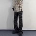 Men's Retro Black Washed Denim Pants – Loose Fit High Street Hip Hop Straight Leg Jeans (S-3XL)_mkmklike.com