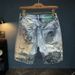 Men's Cartoon Print Denim Shorts Trendy Five Point Mid-Length Straight Leg Loose Fit Summer Pants_mkmklike.com