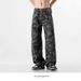 American Camouflage Tooling Jeans Men's Loose High Street Hiphop Straight Pants Trendy Brand Large Size Wide Leg Sports Trousers_mkmklike.com