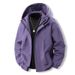 Autumn Winter Hooded Solid Color Waterproof Jacket Women, Lightweight Windproof Coat For Men, Three-Proof Mountaineering_mkmklike.com