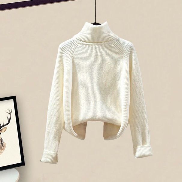 Women's Clothing Knitted Sweater & Jeans Two-Piece Set Plus Size Autumn Knitted Sweater & Ripped Jeans Two-Piece Set – Soft Style Slimming Outfit_mkmklike.com