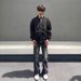Nordmann European And American High Street Vibes Retro Ripped Black Jeans Men Slim Fit Slimming Straight Leg Slightly Flared_mkmklike.com