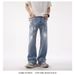 Streetwear Paint Splatter Baggy Jeans - Unisex Oversized Straight Leg Denim Pants For Men & Women (Retro Blue, S-XXXL)_mkmklike.com