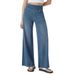 Women's Plus Size High Waist Flared Jeans With Multiple Pockets - Straight Leg Distressed Denim Pants For Casual Wear_mkmklike.com