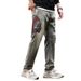 European Station Head Large Embroidered Jeans Men's Quality Elastic American Locomotive Old Jeans Men's Cross-border Special Supply_mkmklike.com