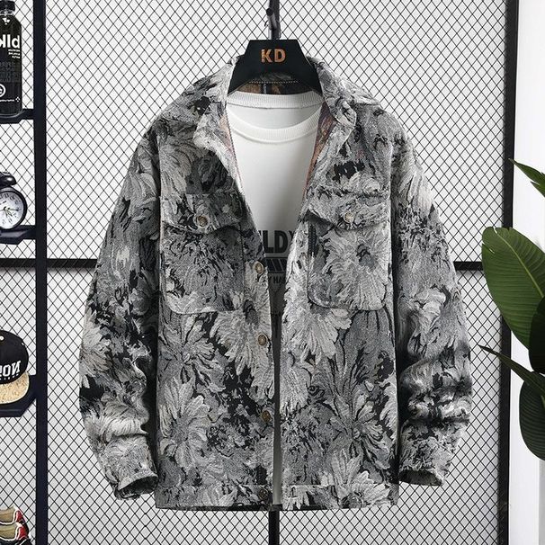 Loom Men's Shirt Spring Autumn Denim Stylish Jacket Loose Jacquard Light European American Trend Designer Retro Coat_mkmklike.com