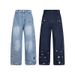 American Retro Washed Cartoon Curved Blade Jeans For Men And Women, Street Style, Loose Fit, Cool And Casual Wide Leg Pants._mkmklike.com