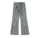 Inlaid Embroidery Flared Jeans For Men American Style Trendy Loose Niche Heavy Craft Design Wide-Leg Floor-Length Pants_mkmklike.com