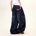 Vintage Cat Whisker Washed Distressed Jeans For Men & Women - Relaxed Fit Wide Leg Cargo Pants With Large Pockets_mkmklike.com