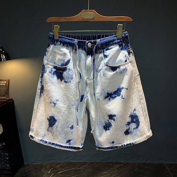 Men's Clothing Version Street Fashion Sense Ins Cut Hole Denim Shorts Men's Trendy Shorts_mkmklike.com