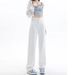 2025 Spring/Summer New White Loose Wide-Leg Straight High-Waisted Floor-Length Women's Jeans, Cotton, Wholesale From_mkmklike.com