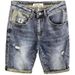 Men's Clothing Summer Thin Ripped Patch Denim Shorts Korean Style Slim Fit Stretchy Trendy Print Versatile Five Point_mkmklike.com